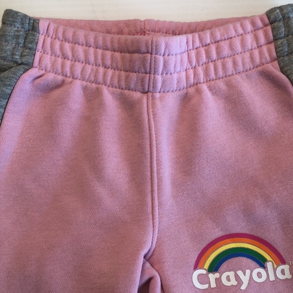 2 Piece Pink Gray Fleece Hoodie Zip Jacket  & Pants Set Crayola Little Girl's 4 - Picture 11 of 15